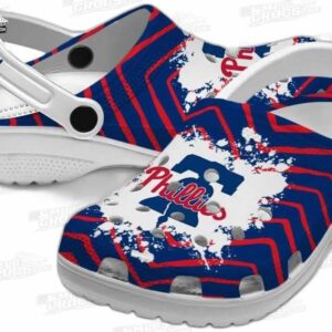 Philadelphia Phillies MLB Crocs Clogs - Zigzag Paint Burst Baseball Fan Footwear 2