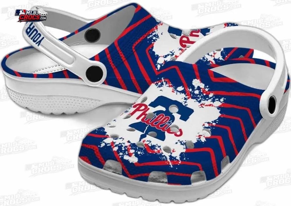 Philadelphia Phillies Liberty Bell Paint Burst Crocs – Custom Name Baseball Clogs Philadelphia Phillies Liberty Bell Paint Burst Crocs – Custom Name Baseball Clogs