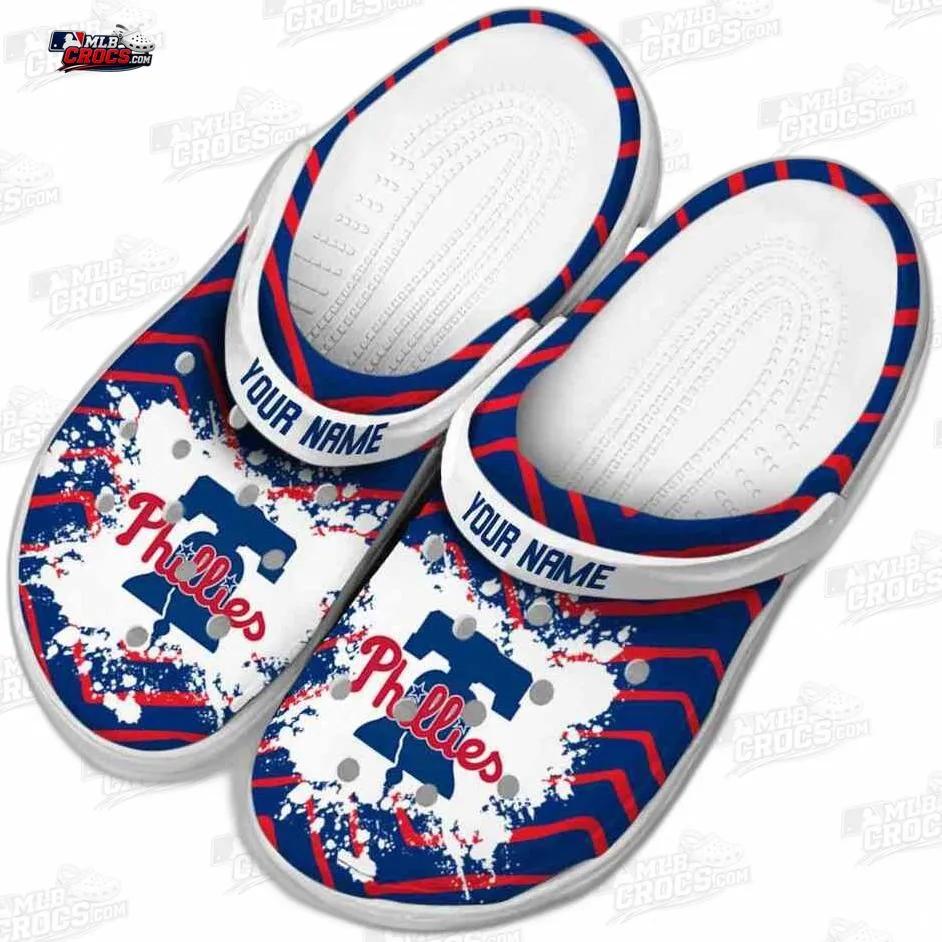 Philadelphia Phillies Liberty Bell Paint Burst Crocs – Custom Name Baseball Clogs Philadelphia Phillies Liberty Bell Paint Burst Crocs – Custom Name Baseball Clogs