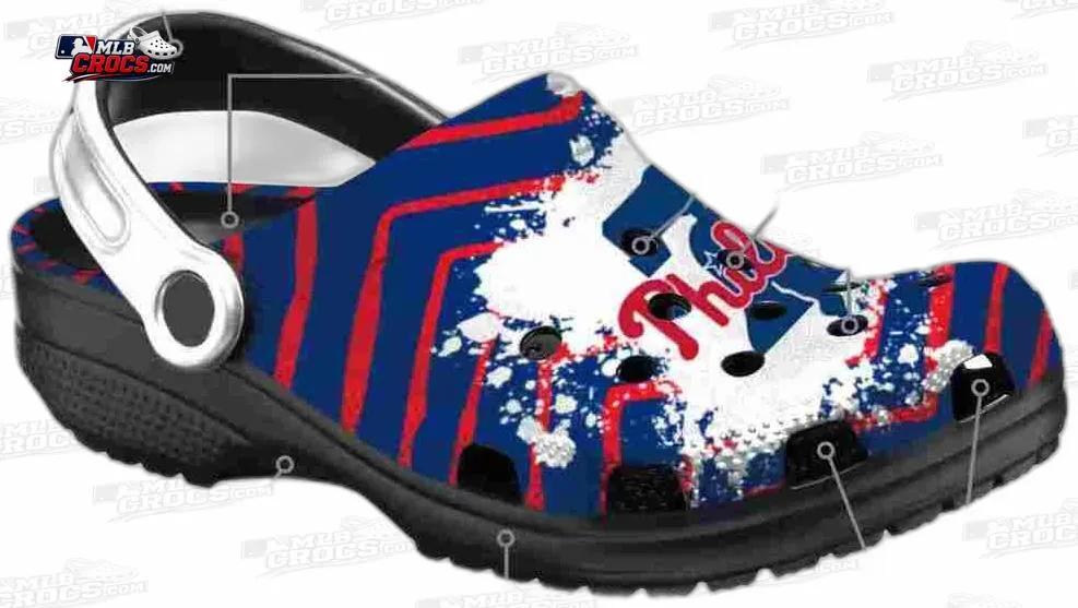 Philadelphia Phillies Liberty Bell Paint Burst Crocs – Custom Name Baseball Clogs Philadelphia Phillies Liberty Bell Paint Burst Crocs – Custom Name Baseball Clogs