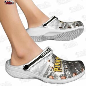 Pittsburgh Pirates MLB Crocs Clogs - Wave Swirl Black White Baseball Fan Footwear 1
