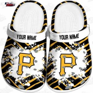 Pittsburgh Pirates MLB Crocs Clogs - Zigzag Paint Burst Baseball Fan Footwear