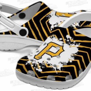 Pittsburgh Pirates MLB Crocs Clogs - Zigzag Paint Burst Baseball Fan Footwear 2