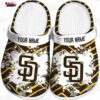 Pittsburgh Pirates Gold P Paint Burst Crocs – Custom Name Baseball Clogs