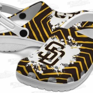 San Diego Padres MLB Crocs Clogs - Zigzag Paint Burst Baseball Fan Footwear 2