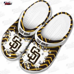 San Diego Padres MLB Crocs Clogs - Zigzag Paint Burst Baseball Fan Footwear 3