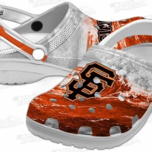 San Francisco Giants MLB Crocs Clogs - Wave Swirl Orange White Baseball Fan Footwear 2