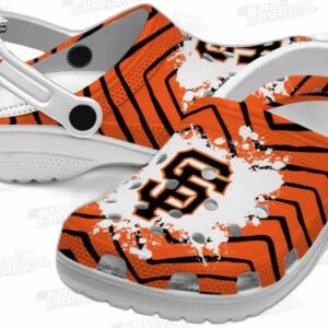 San Francisco Giants MLB Crocs Clogs - Zigzag Paint Burst Baseball Fan Footwear 2
