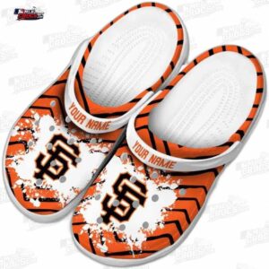 San Francisco Giants MLB Crocs Clogs - Zigzag Paint Burst Baseball Fan Footwear 3