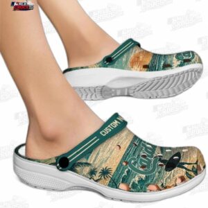 St. Louis Cardinals Forest Green Tropical Wave Crocs – Custom Name Baseball Clogs