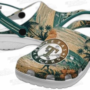 Texas Rangers MLB Crocs Clogs - Wave Scene Fir Green Baseball Fan Footwear 2