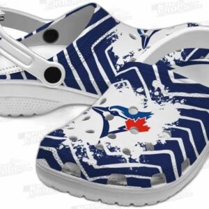 Toronto Blue Jays MLB Crocs Clogs - Zigzag Paint Burst Baseball Fan Footwear 2