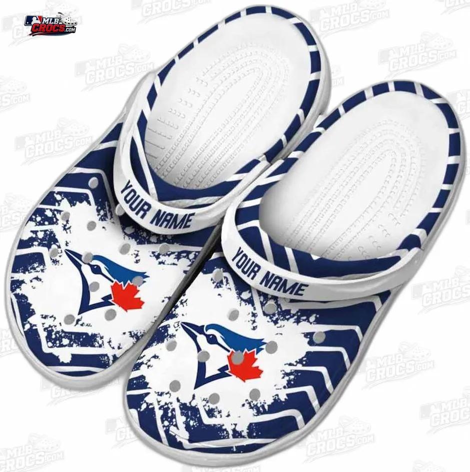 Toronto Blue Jays Maple Leaf Splash Crocs – Custom Name Baseball Clogs Toronto Blue Jays Maple Leaf Splash Crocs – Custom Name Baseball Clogs