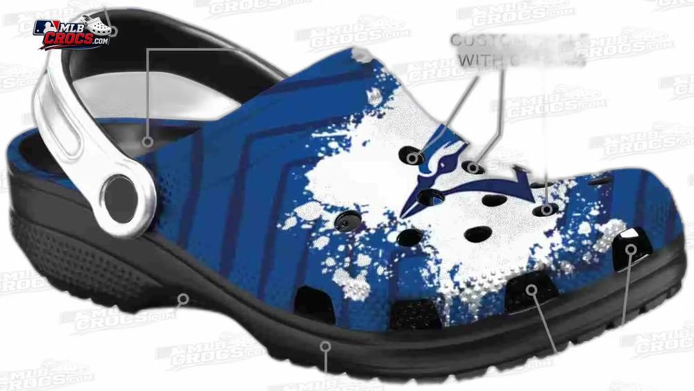 Toronto Blue Jays Maple Leaf Splash Crocs – Custom Name Baseball Clogs Toronto Blue Jays Maple Leaf Splash Crocs – Custom Name Baseball Clogs