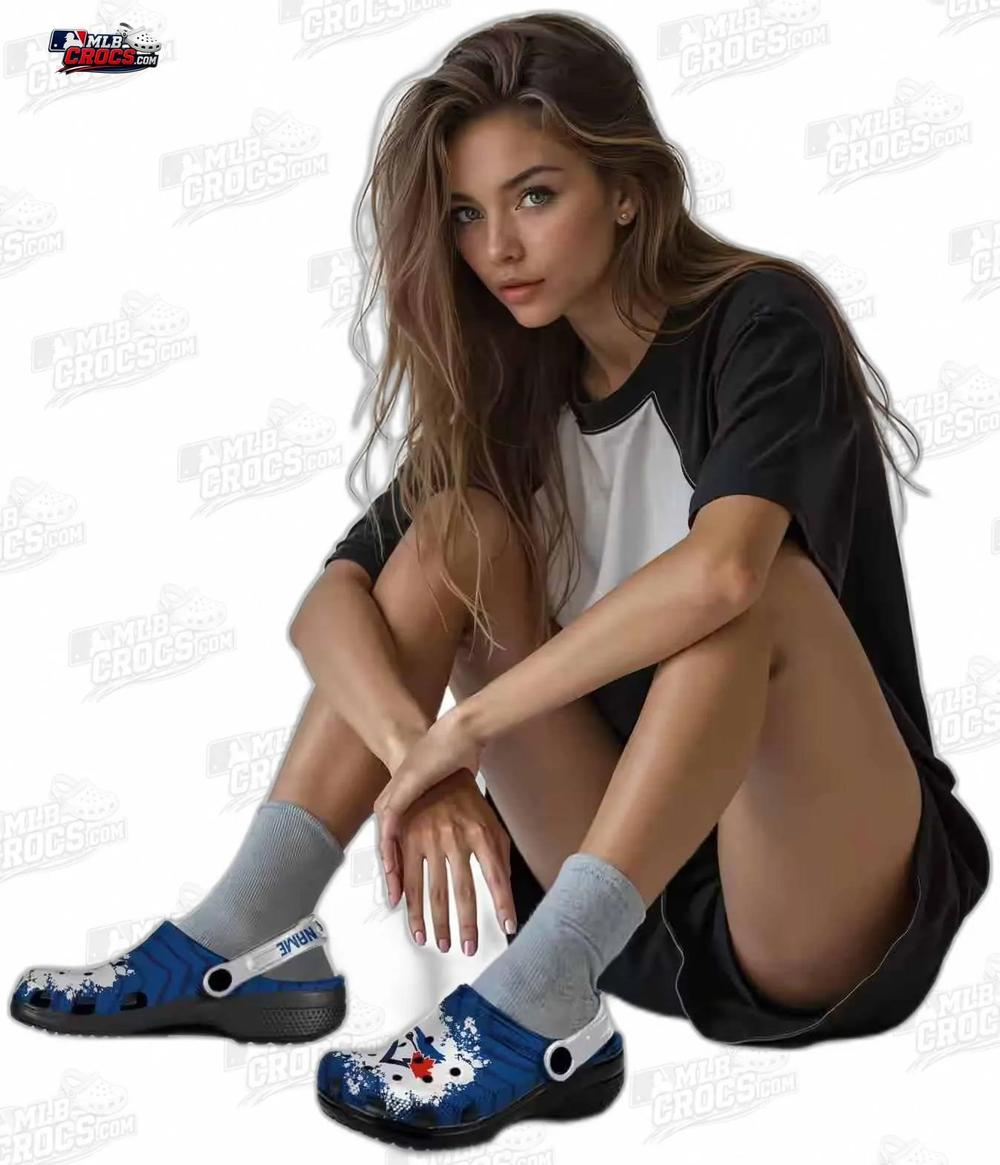 Toronto Blue Jays Maple Leaf Splash Crocs – Custom Name Baseball Clogs Toronto Blue Jays Maple Leaf Splash Crocs – Custom Name Baseball Clogs