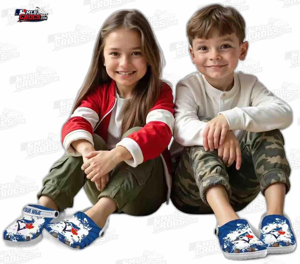 Toronto Blue Jays Maple Leaf Splash Crocs – Custom Name Baseball Clogs Toronto Blue Jays Maple Leaf Splash Crocs – Custom Name Baseball Clogs