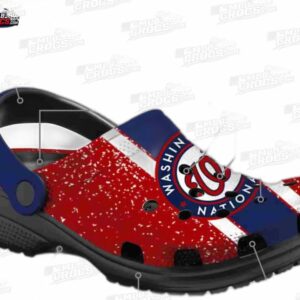 Washington Nationals MLB Crocs Clogs - Vertical Stripes Baseball Fan Footwear 4