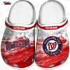 Washington Nationals Red Splash Crocs – Custom Name Baseball Clogs Washington Nationals Red Splash Crocs – Custom Name Baseball Clogs