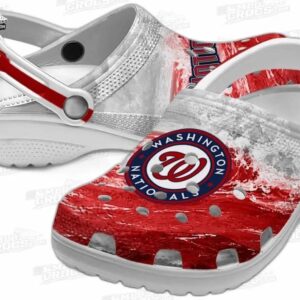 Washington Nationals MLB Crocs Clogs - Wave Swirl Red White Baseball Fan Footwear 2