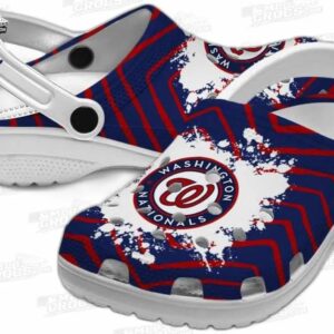 Washington Nationals MLB Crocs Clogs - Zigzag Paint Burst Baseball Fan Footwear 2