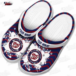 Washington Nationals MLB Crocs Clogs - Zigzag Paint Burst Baseball Fan Footwear 3