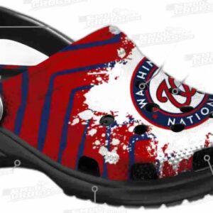 Washington Nationals MLB Crocs Clogs - Zigzag Paint Burst Baseball Fan Footwear 4